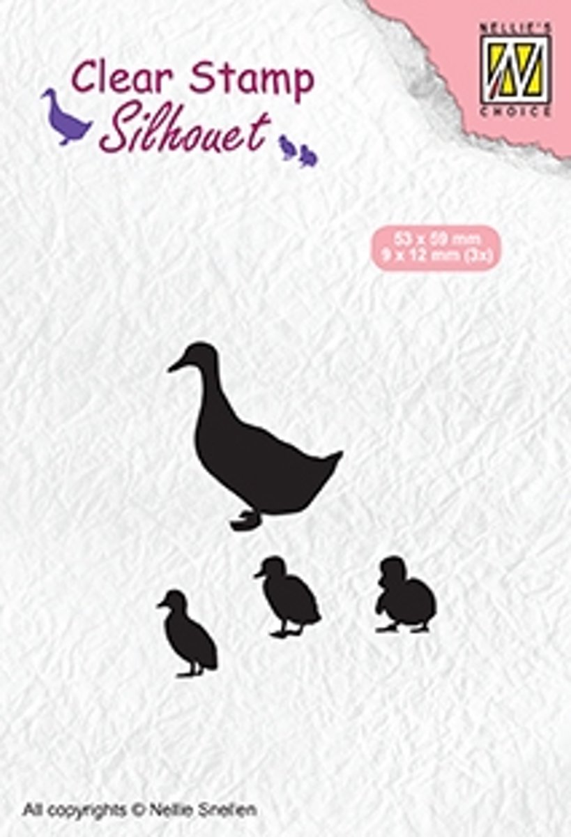 SIL059 Silhouet Clear stamps duck with chicks